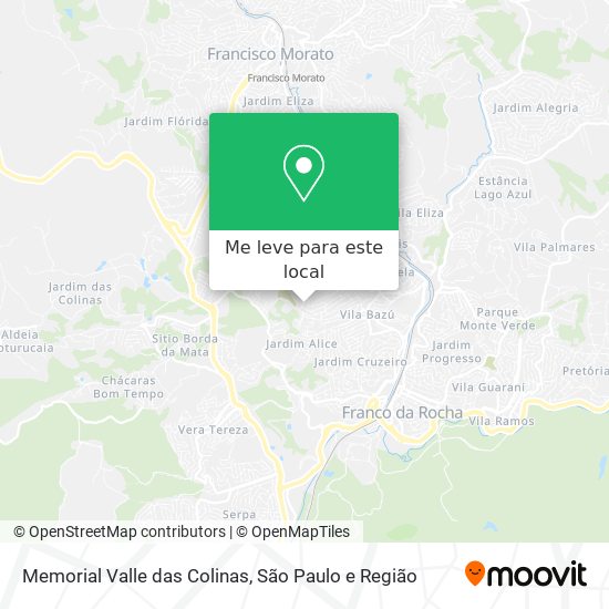 Memorial Valle das Colinas mapa