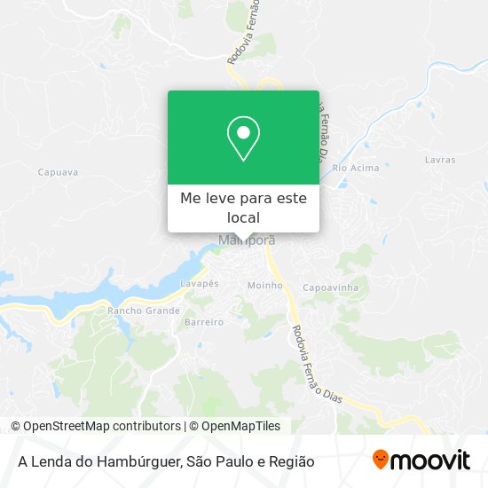 A Lenda do Hambúrguer mapa