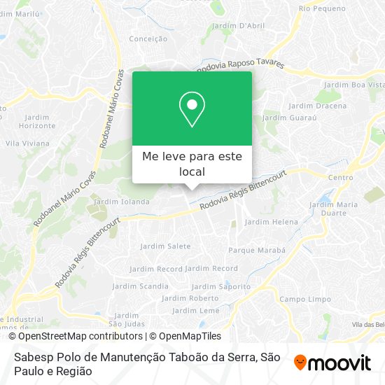 Sabesp Polo de Manutenção Taboão da Serra mapa