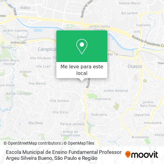 Escola Municipal de Ensino Fundamental Professor Argeu Silveira Bueno mapa