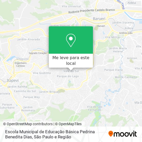 Escola Municipal de Educação Básica Pedrina Benedita Dias mapa