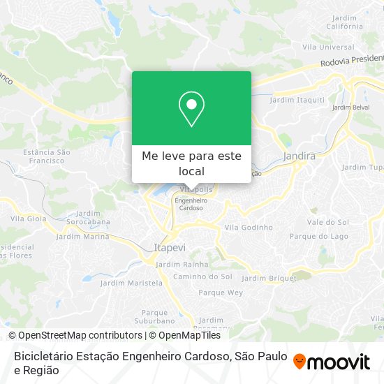Bicicletário Estação Engenheiro Cardoso mapa