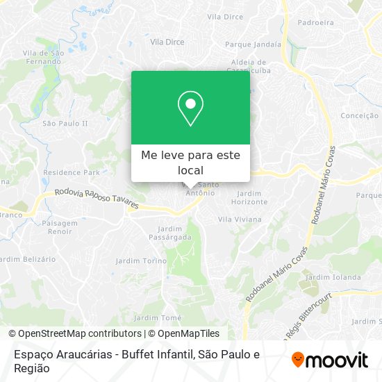 Espaço Araucárias - Buffet Infantil mapa