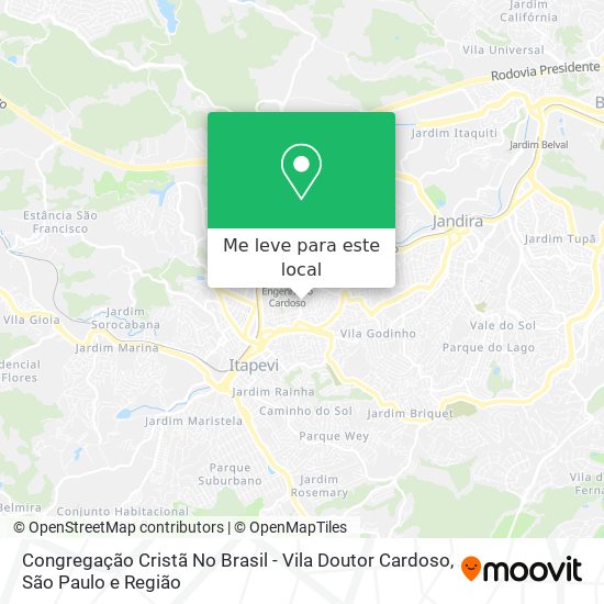 Congregação Cristã No Brasil - Vila Doutor Cardoso mapa