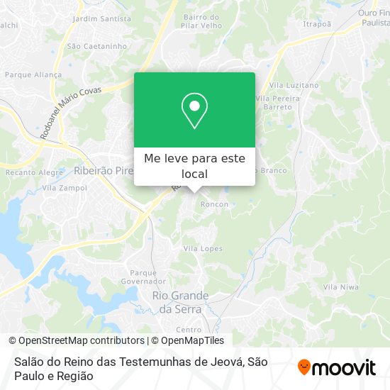 Salão do Reino das Testemunhas de Jeová mapa