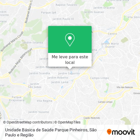 Unidade Básica de Saúde Parque Pinheiros mapa