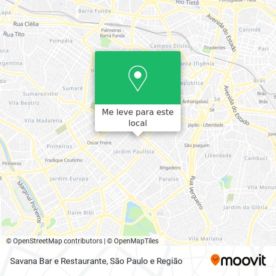 Savana Bar e Restaurante mapa