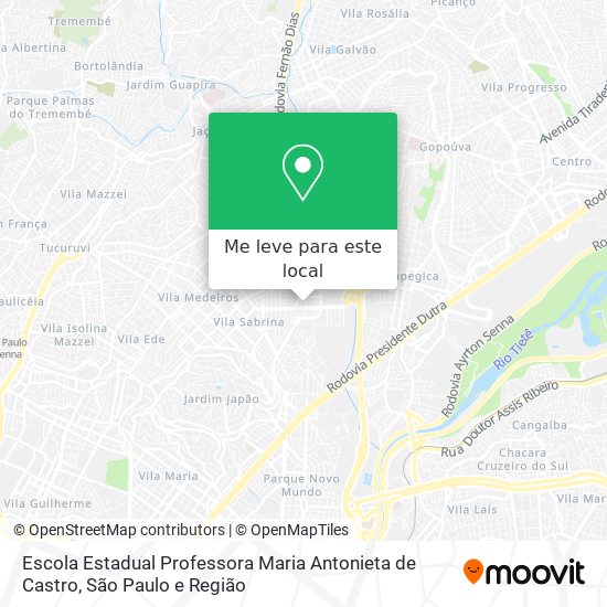 Escola Estadual Professora Maria Antonieta de Castro mapa