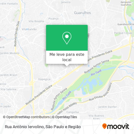 Rua Antônio Iervolino mapa