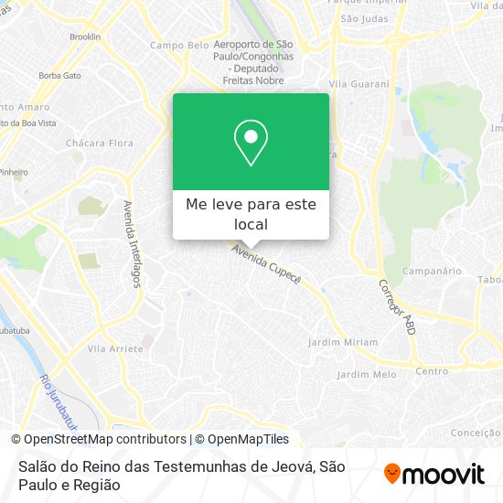Salão do Reino das Testemunhas de Jeová mapa