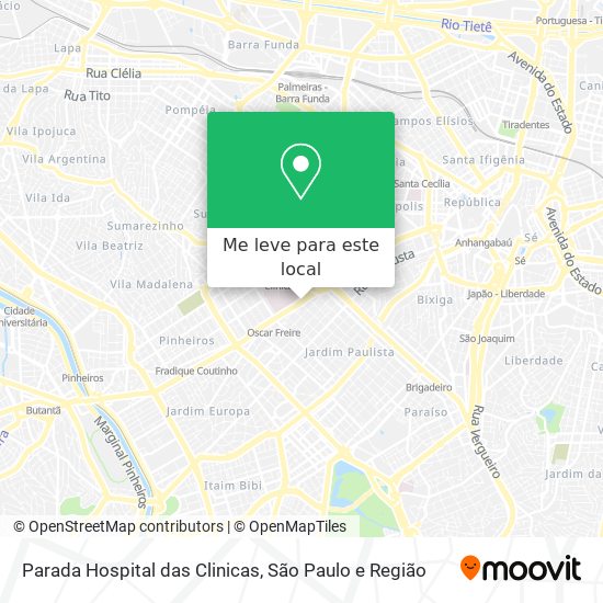 Parada Hospital das Clinicas mapa