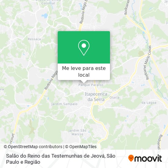Salão do Reino das Testemunhas de Jeová mapa