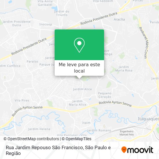 Rua Jardim Repouso São Francisco mapa