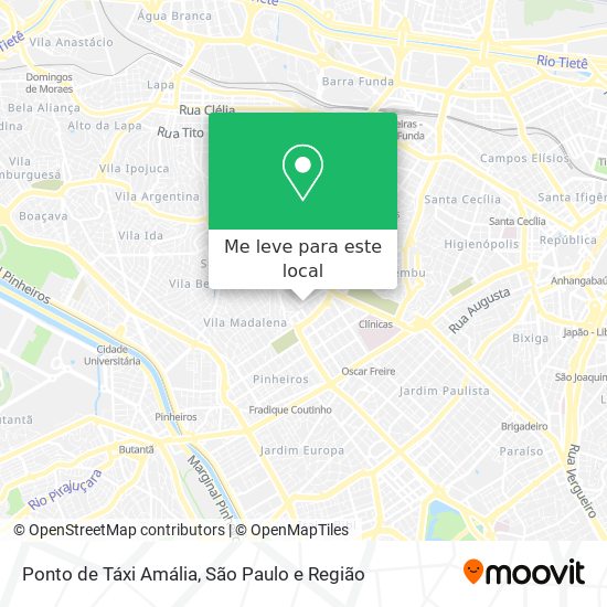 Ponto de Táxi Amália mapa