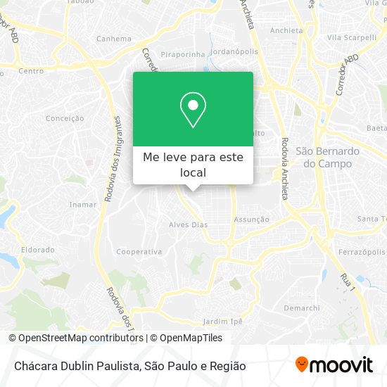 Chácara Dublin Paulista mapa