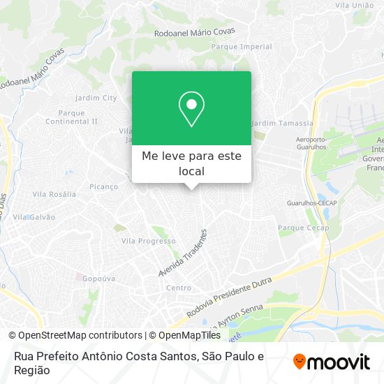 Rua Prefeito Antônio Costa Santos mapa