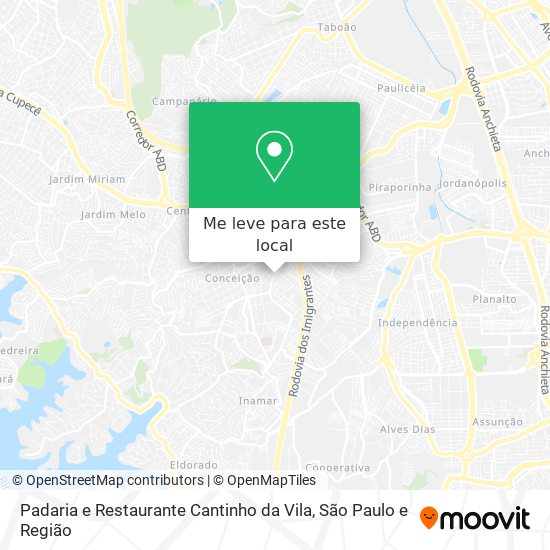 Padaria e Restaurante Cantinho da Vila mapa