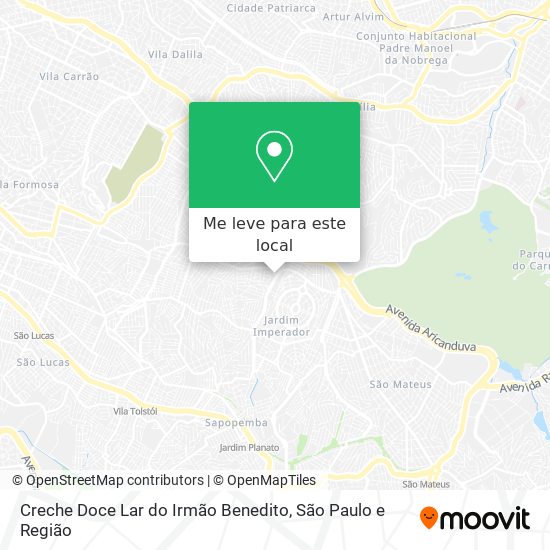 Creche Doce Lar do Irmão Benedito mapa