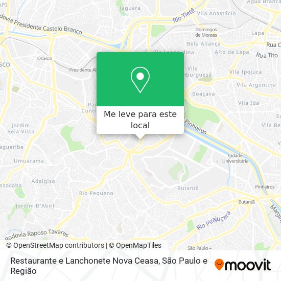 Restaurante e Lanchonete Nova Ceasa mapa