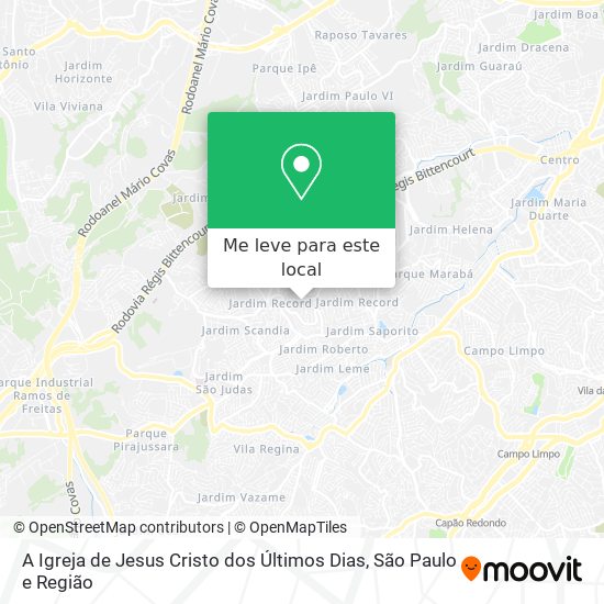 A Igreja de Jesus Cristo dos Últimos Dias mapa