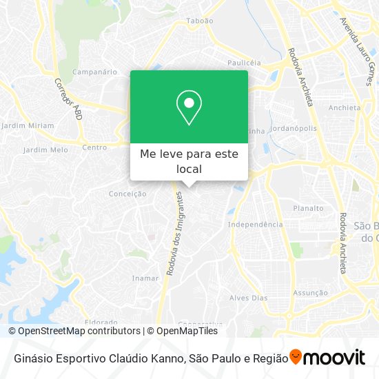 Ginásio Esportivo Claúdio Kanno mapa