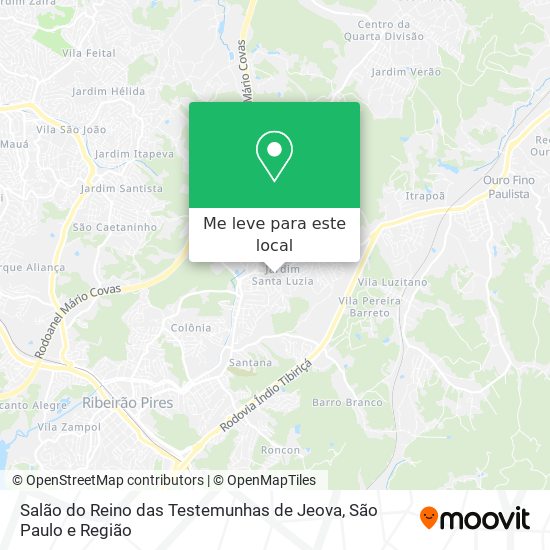 Salão do Reino das Testemunhas de Jeova mapa