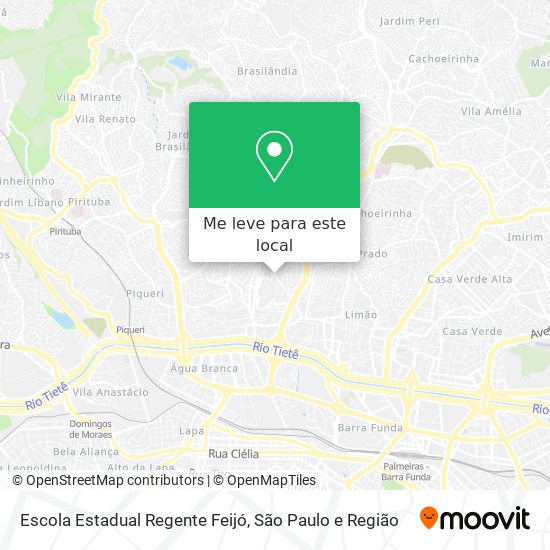 Escola Estadual Regente Feijó mapa