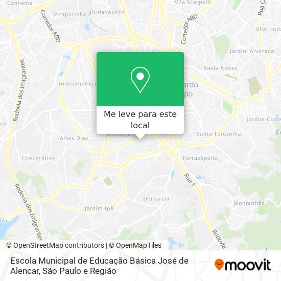 Escola Municipal de Educação Básica José de Alencar mapa