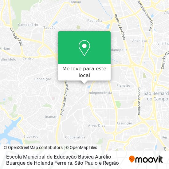 Escola Municipal de Educação Básica Aurélio Buarque de Holanda Ferreira mapa