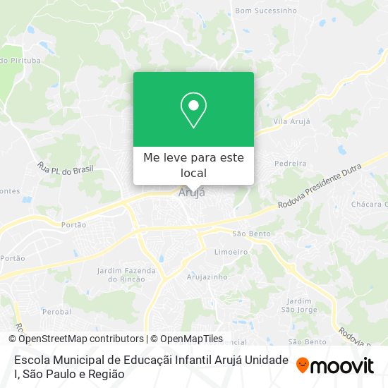 Escola Municipal de Educaçãi Infantil Arujá Unidade I mapa