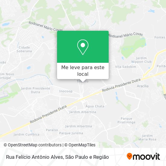 Rua Felício Antônio Alves mapa