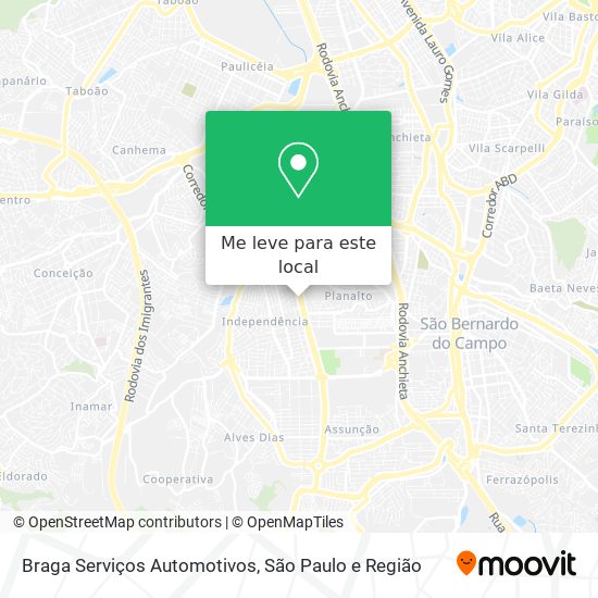 Braga Serviços Automotivos mapa