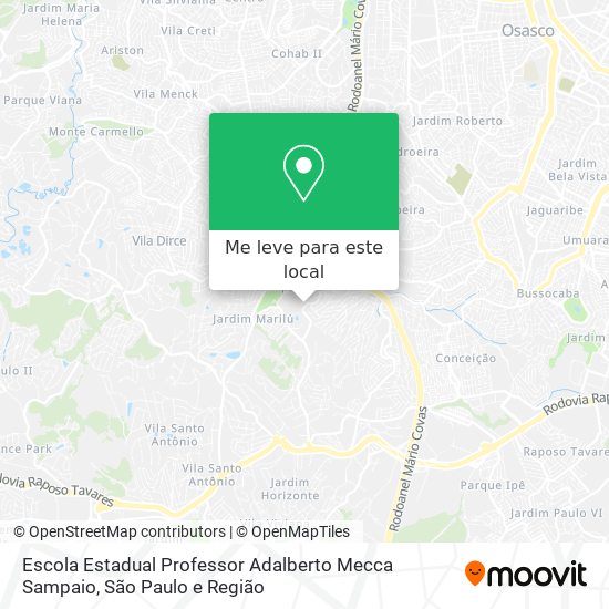 Escola Estadual Professor Adalberto Mecca Sampaio mapa