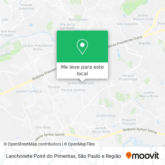 Lanchonete Point do Pimentas mapa