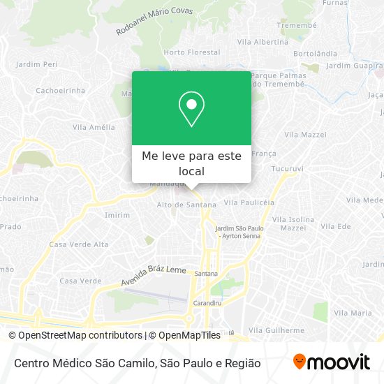 Centro Médico São Camilo mapa