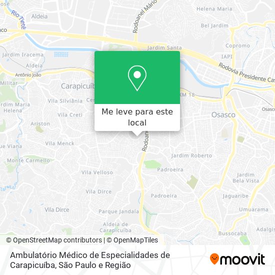 Ambulatório Médico de Especialidades de Carapicuíba mapa