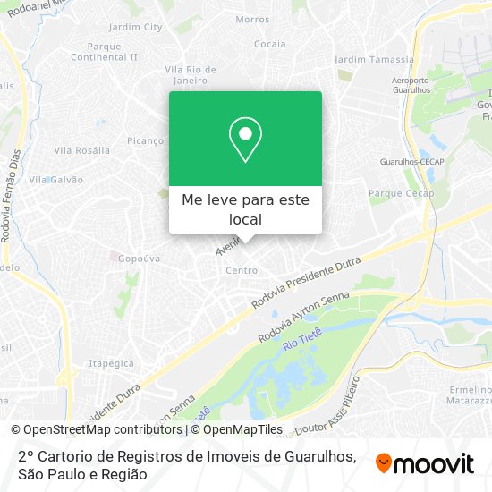 2º Cartorio de Registros de Imoveis de Guarulhos mapa