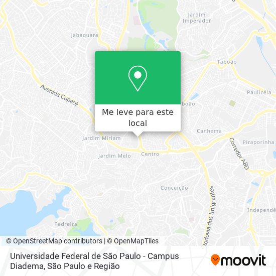 Universidade Federal de São Paulo - Campus Diadema mapa