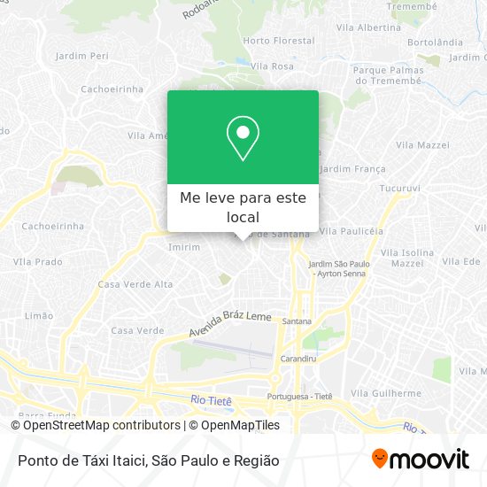 Ponto de Táxi Itaici mapa