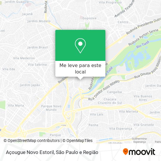 Açougue Novo Estoril mapa