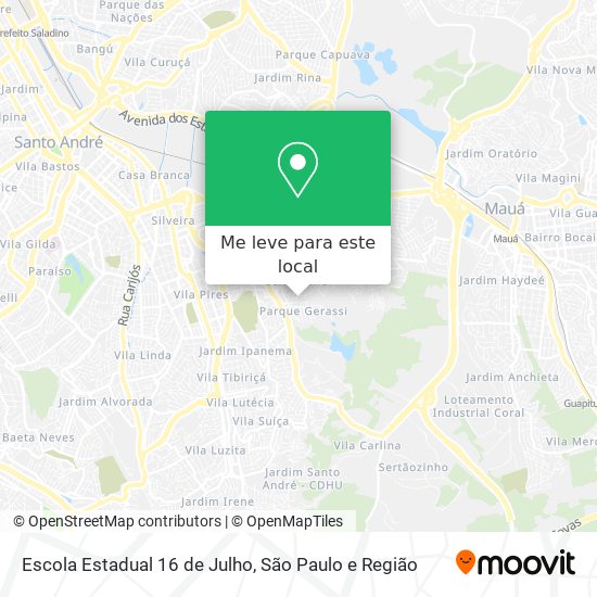 Escola Estadual 16 de Julho mapa