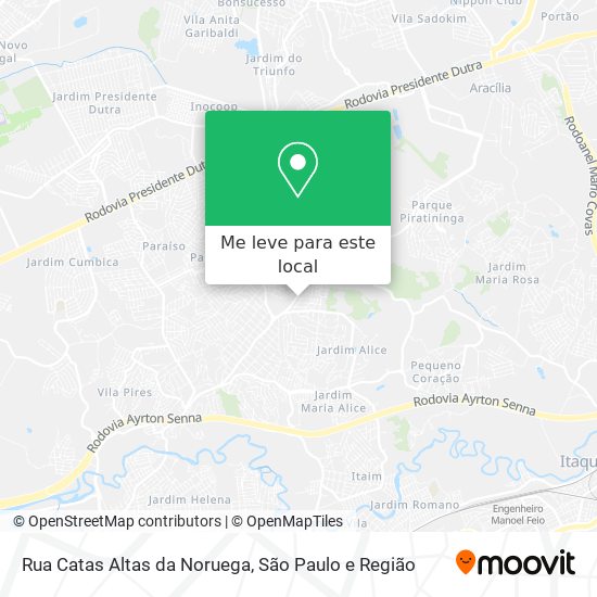 Rua Catas Altas da Noruega mapa