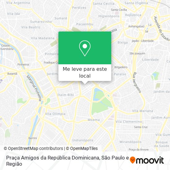 Praça Amigos da República Dominicana mapa
