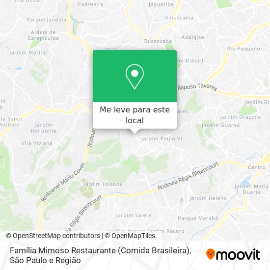 Família Mimoso Restaurante (Comida Brasileira) mapa