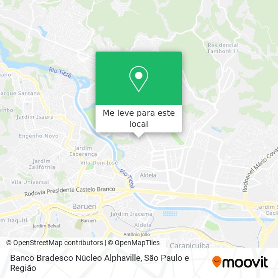 Banco Bradesco Núcleo Alphaville mapa