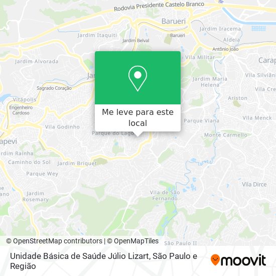 Unidade Básica de Saúde Júlio Lizart mapa