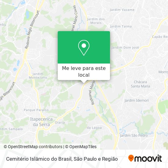 Cemitério Islâmico do Brasil mapa