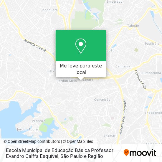 Escola Municipal de Educação Básica Professor Evandro Caiffa Esquível mapa