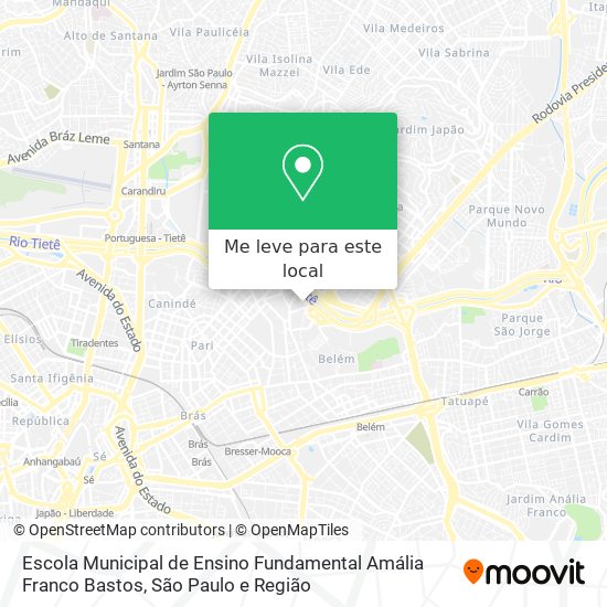 Escola Municipal de Ensino Fundamental Amália Franco Bastos mapa