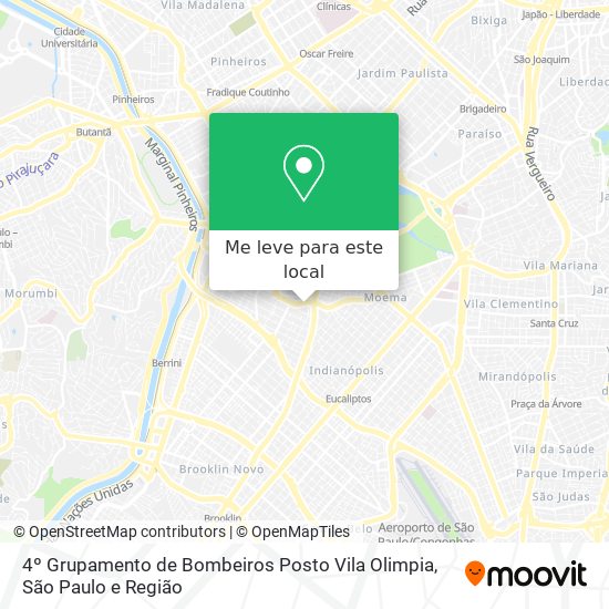 4º Grupamento de Bombeiros Posto Vila Olimpia mapa